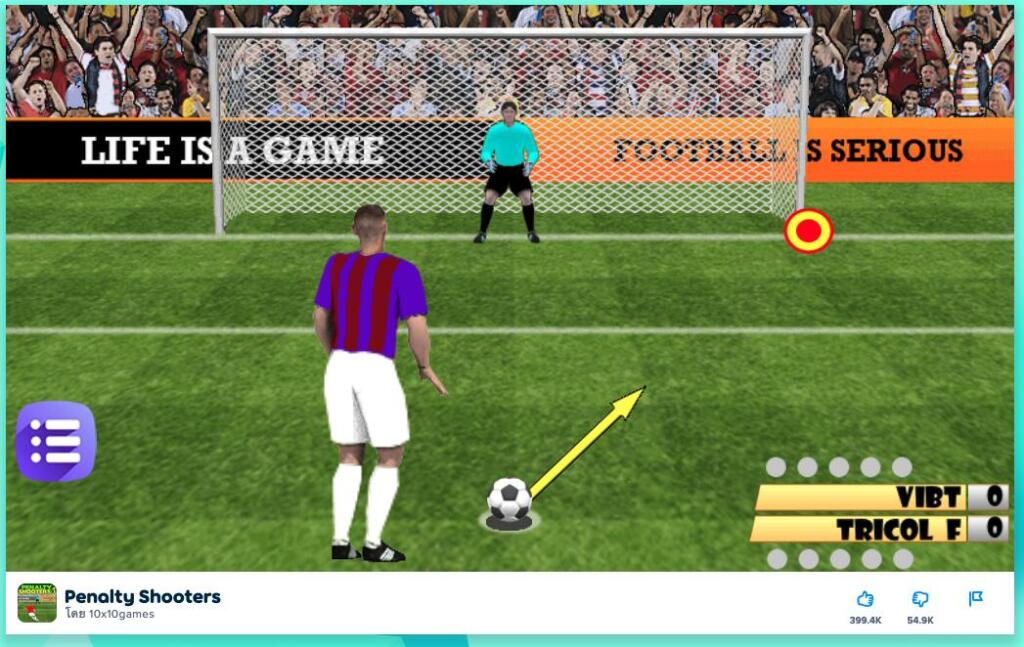 เกมฟุตบอล Penalty Shooters บน Poki — วิธีเล่น เทคนิคยิงให้เข้า พร้อมอธิบายความต่างภาค 1 / 2 / 3